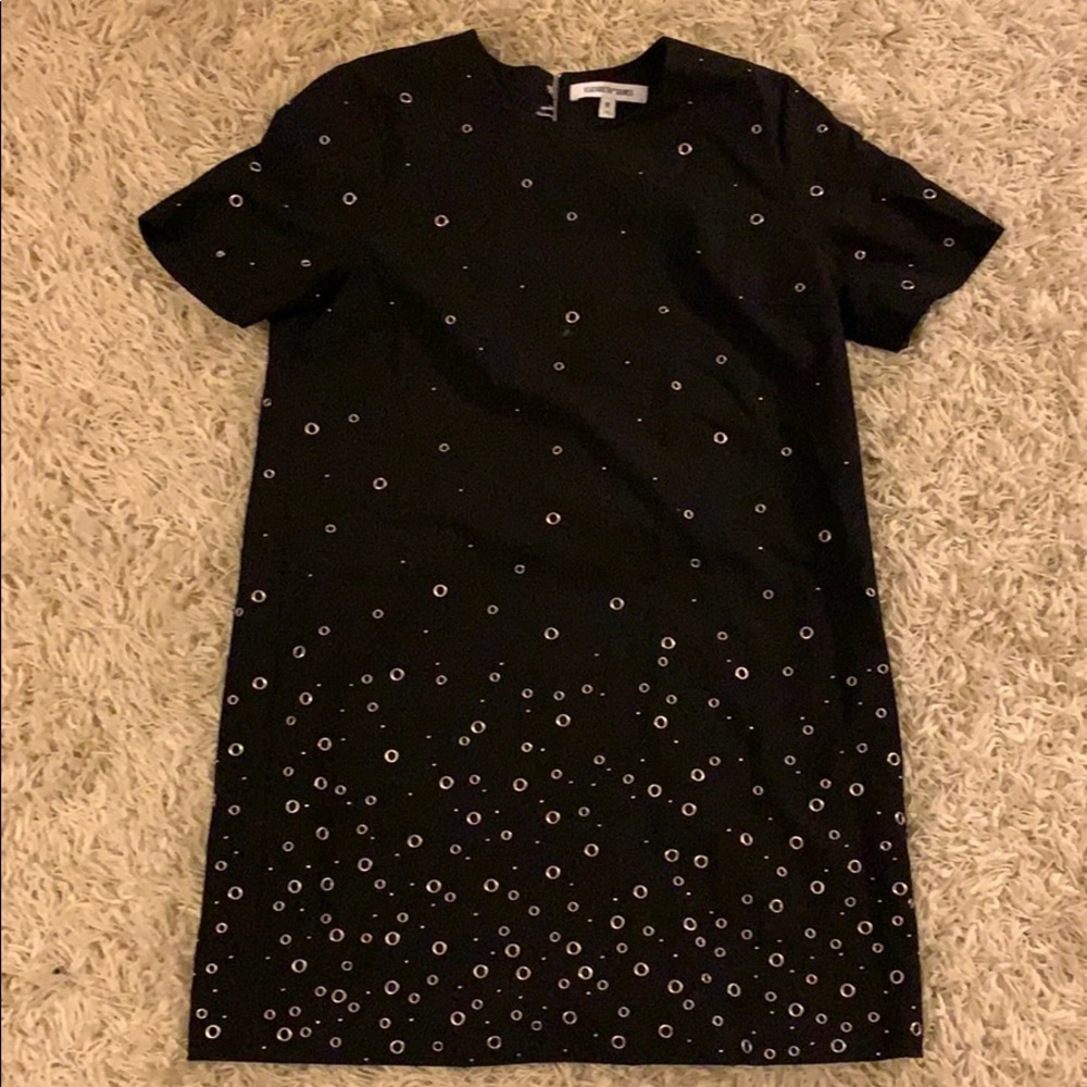 Elizabeth and James Black Eyelet Shift Dress